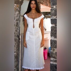 Mirror Palais pintuck eyelet dress